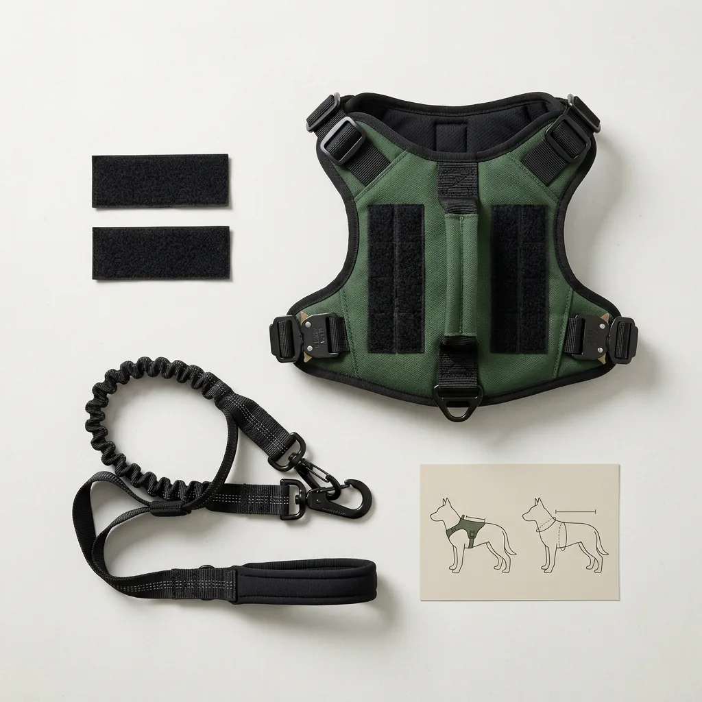 RadPaws custom tactical vest unboxed package flat lay